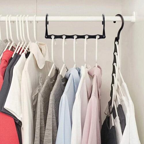 Dropshipping 1PCS Clothes Hanger Organizer Space Saving Hanger Multi-function Folding Hangers Drying Racks Scarf Clothes Storage