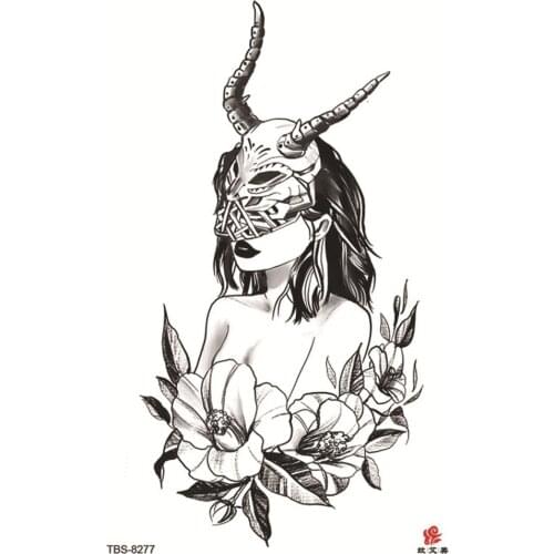 Waterproof Temporary Tattoo Sticker Warrior Girl Flash Tattoos Beauty Portrait Angel Body Art Arm Fake Tatoo Women arm tattoo