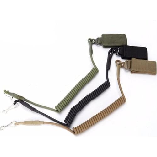 Molle Airsoft coil sling military backpack hunt pistol tool elastic belt spring rope lanyard strap bag gun handgun shooting