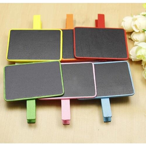 12pcs/lot Wholesale 6.8x4.8cm children small blackboard Spring Wood Clips for Clothespin Craft Decoration Clip Photo Clips Pegs