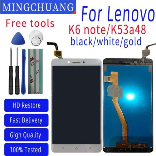 5.5 Inch For Lenovo Mobile Phone K6 Note K53a48 LCD Screen Display Touch Screen Digitizer Assembly with Frame Replacement Parts