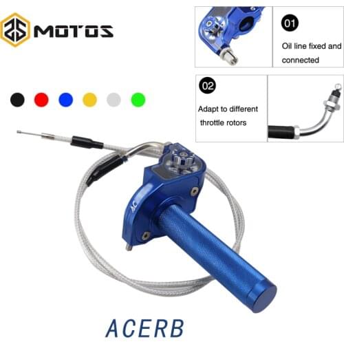 ZS MOTOS For ACERBI 22mm Throttle Grip Twist Quick Action Gas Throttle Settle+Elbow Cable Fit Dirt Pit Bike 50cc/110/125/250cc