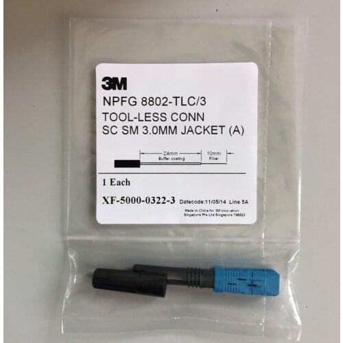100pcs/lot NPFG 8802-TLC/3 TOOL-LESS CONN SC SM 3.0MM JACKET A XF-5000-0322-3 fast connector SC/UPC FTTH high quality