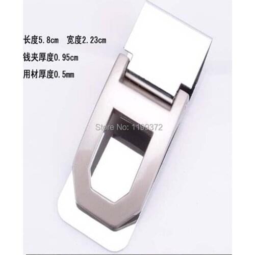 100pcs Fashion New Slim Stainless Steel Money Clip credit Card Holder Pocket Cash Wallet Clips Silver Color