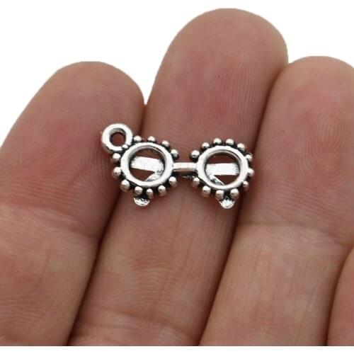 30PCS Silver Plated Glasses Charms Pendants for Jewelry Making Bracelet DIY Accessories 12x22mm