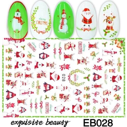 1pcs 3D Nail Stickers Art Christmas Decals Snowman Nail Wraps Snowflakes Adhesive Slider Manicure Decoration Tip Tool