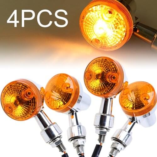 4pcs Motorcycle LED Turn Signal Light 12V Waterproof Amber Indicator Blinkers Flashers Rear Signal Lamps