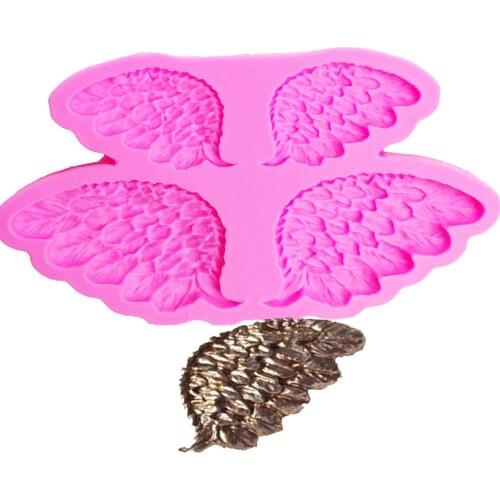 Angel Wings Cooking cake Wedding Decoration Silicone Mold Bird feathers Fondant Sugar Process kitchen bar supplies tools T-0955