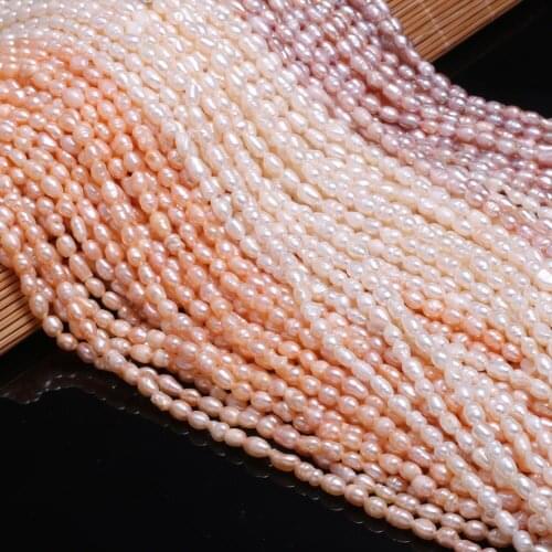 Hot Sale Natural Freshwater Pearl Rice-shaped Loose Beads 4-5mm For Jewelry Making DIY Bracelet Earring Necklace Accessory