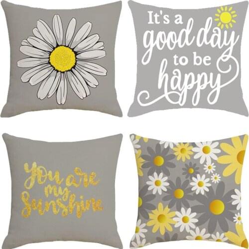 Gray Flowers Cushion Covers Pillowcase Home Decorative Sofa Cushions Bed Throw Pillow Cover Home Decoration Pillow Case 45*45cm