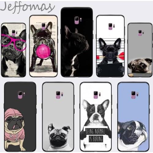 Cute Funny French Bulldog Coque Shell Phone Case For Samsung Galaxy S8 S9 S10 Plus S10E Note 3 4 5 6 7 8 9 10 Pro Lite cover