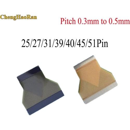 ChengHaoRan 1PCS Pitch 0.3mm to 0.5mm 25/27/31/39/40/45/51 Pin FFC FPC Flexible Flat Cable for LCD