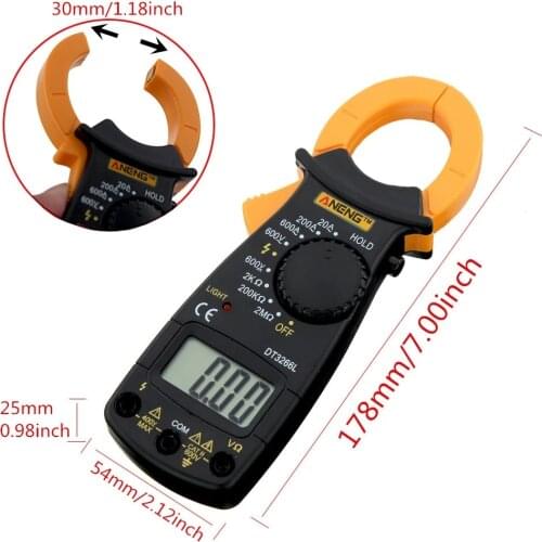 DT3266L Electrical Mini Digital Clamp Meters AC/DC Voltage Current True RMS Multimeter Capacitance Transistor Ohm Testers