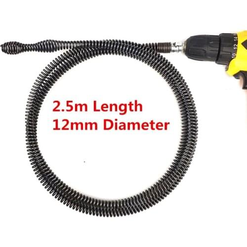 Cheap 2.5m Long Extension Compression Spring With Connector for Toilet Kitchen Bathroom Electric Drill Drain Cleaner Machine