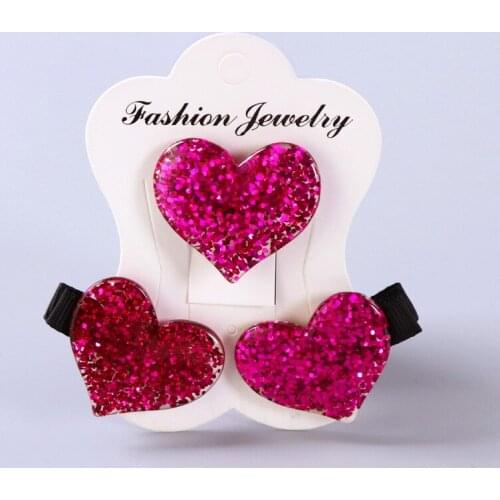 3PCS/LOT Children Headwear Acrylic Love Star Elastic Hair Band Safety Hair Clips Colorful Cute Girls Gift Kids Hair Accessories