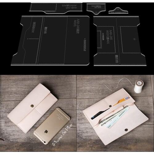 Long wallet wallet acrylic transparent template handmade DIY leather craft tool coin purse sewing pattern 20cm*9.5cm*2cm