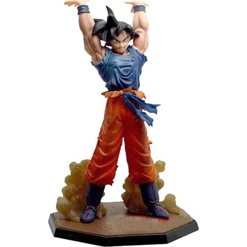 17cm Dragon Ball Z DBZ Anime Super Saiyan Son Goku Raise Hand Action Figure Cartoon Decoration Model Toy Kids Gift Brinquedos