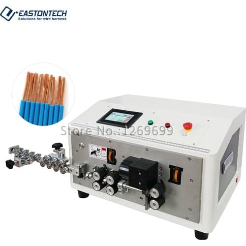 EW-3030 Insulated Flexible Copper High Temperature Power Line Black cutting and stripping machine