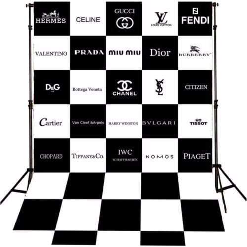 Morden Style Background Backdrop for Photography Famous Brands Black and White Photo Background for Kids Digital Studio Backdrop