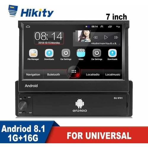 Hikity Android 1 Din Car Radio Quad-Core 7 Inch Universal WiFi Bluetooth Autoradio GPS Navigation Multimedia MP5 NO DVD Player