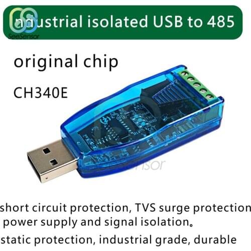 Isolated Industrial USB To RS485 Converter CH340E Communication Module TVS Protection Short Circuit Protection USB 5V