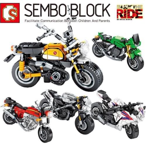 Sembo block 701101-18 Technic Motorcycle Moto City Vehicles Car Racing Speed Motorbike Moc Model Building Block Brick Toy Kids