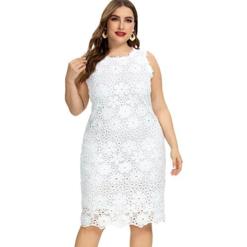 2021 Summer Womens Sexy Slim Lace Plus size Dress Fashion Ladies Retro Elegant Dress 4XL 5XL