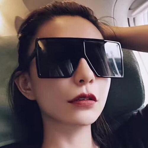 New Brand Big Square Men Sunglasses Women Cheap High Quality Balck Glasses Plastic Style Glasses oculos de sol feminino