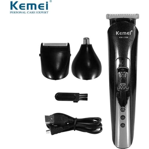 KEMEI Rechargeable Wireless Electric Shaver Beard Nose Shaver Hair Clipper Waterproof Beard Trimmer Hair Cutting Machine