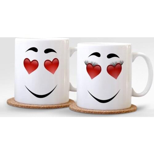 Personalized Binary In Love Face White Mug Cup