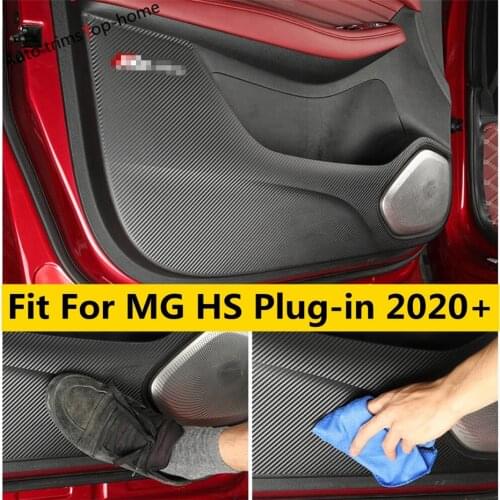 Car Door Anti-kick Pad Anti-scratch Film Carbon Fiber Look Sticker Cover Trim Interior Accessories For MG HS Plug-in 2020 2021