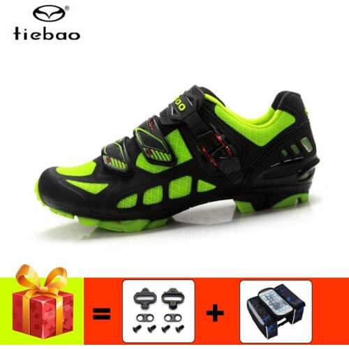 TIEBAO mountain bike shoes men breathable cycling sneakers add mtb cleats self-locking sapatilha ciclismo mtb Riding bike shoes