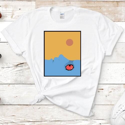 Harajuku Top Women T-shirt Casual Fantastic Planet Print Ladies Basic O-collar Short Sleeved Women T-shirt Girl,Drop Ship