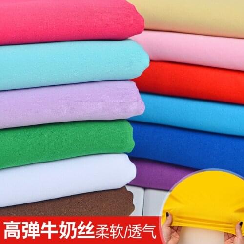 170cmx100cm Milk Silk Knitted Four-sided High Elasticity Spandex Fabric Performance Stage Decoration Latin Dance Clothing Fabric