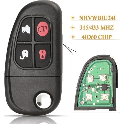 Kutery 4 Buttons Smart Remote Car Key Fob 433mhz 4d60 Chip For Jaguar X-type S-type Xj Xjr Nhvwbiu24i