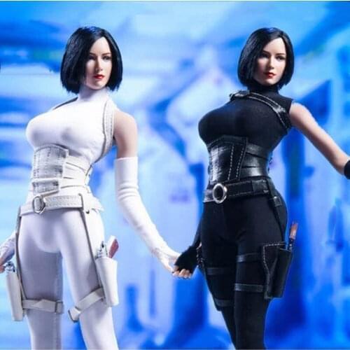 VSTOYS 19XG62 1/6 Female Clothes Black/White Phoenix Assassin Suit Tights Fit 12" Action Figure Model Body Accessories