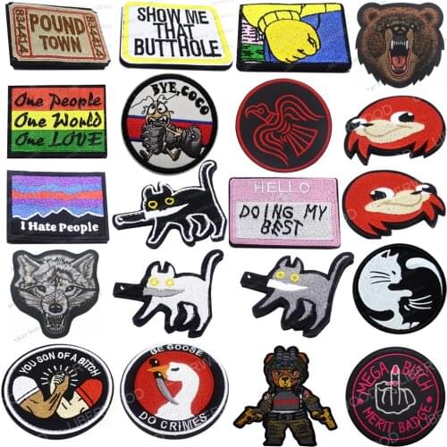 Ocean Wave Art Embroidered Iron-on Hook Loop Patch Japan Japanese Kanagawa Wave Ocean Sea Applique Badge Patch