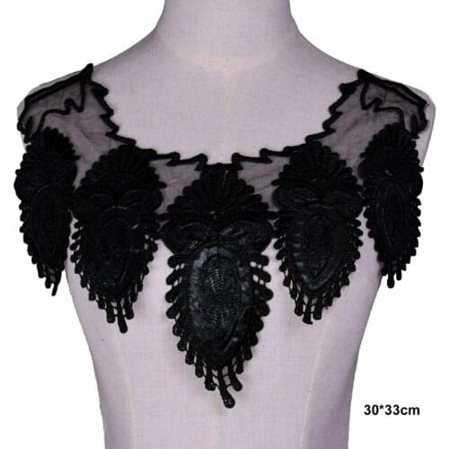Embroidery Lace Neckline AppliqueTrim Lace Neckline Collar DIY Wedding dress Sewing Craft Accessory Scrapbooking BW200