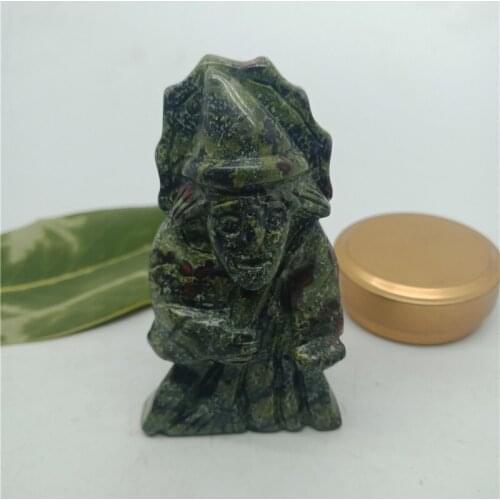 1pc 72mm natural stone hand carved witch Dragon Bloodstone carving lovely witch reiki healing crystal free shipping