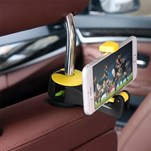 1PCS Car Headrest Hook with Phone Holder Seat Back Hanger for Bag Handbag Purse Grocery Cloth Foldble Clips Organizer