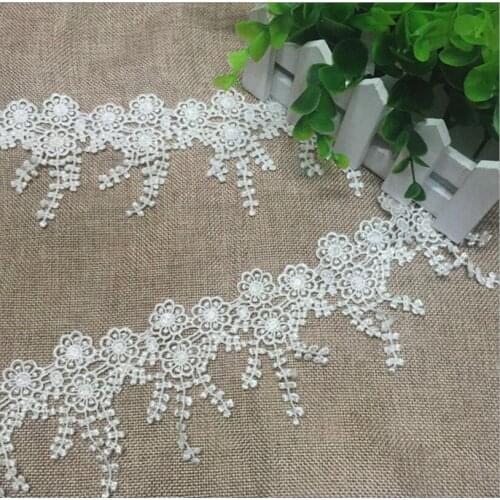 2 Yards/lot Flower Lace Ribbon Sewing Craft Lace Trim Embellishment DIY Accessories 9cm Width