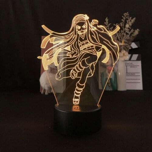 3d Lamp Kimetsu No Yaiba Nezuko Kama Anime For Bedroom Decor Light Kids Birthday Colorful Gift LED Night Light Manga Present