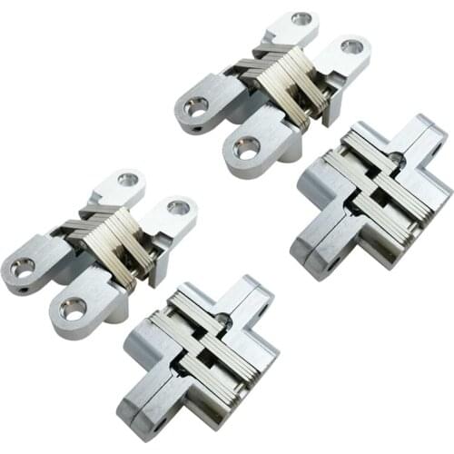 4PCS Cross Hinge Folding Gate Hinges Concealed Invisible Hinge Stainless Steel Wire Drawing 180° for Furniture Door