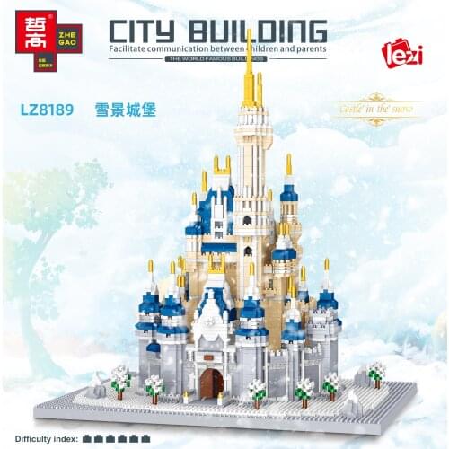 4775PCS+ Snow Castle Model World Famous Building Blocks High Challenge Diamond Micro Assembly Bricks Toys For Children Gift 8189