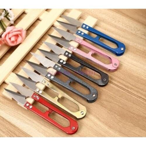 500pcs Multicolor Useful Trimming Scissors Nippers U Shape Clippers Sewing Embroidery Thrum Yarn stainless steel High Quality