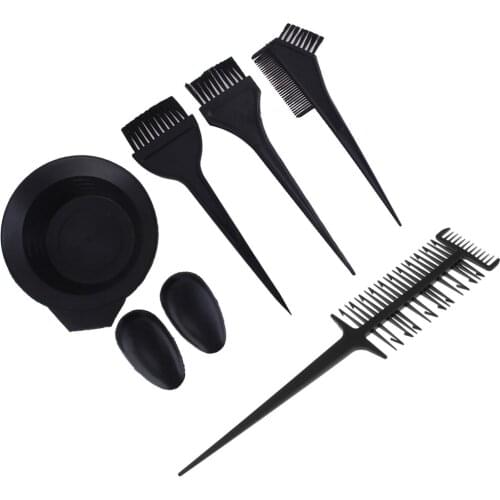 7Pcs Salon Hair Hairdressing Coloring Dyeing Kit, Hairdresser Color Dye Brush Comb Mixing Bowl Tint Tool Set