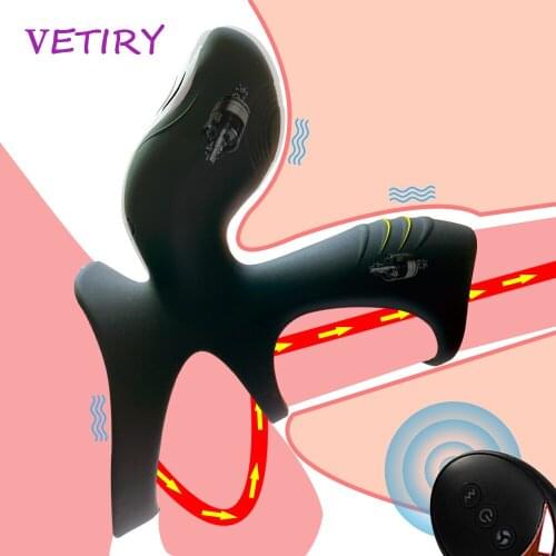 Vibrating Penis Ring Remote Control Couple Vibrator G-spot Massage 10 Modes Clitoris Stimulation Adult Products Sex Toys for Men