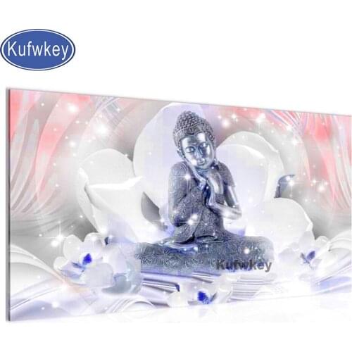 5D crystal Square DIY diamond painting embroidery home decoration Buddha prayer mosaic religious gift for people Flower 2021 new