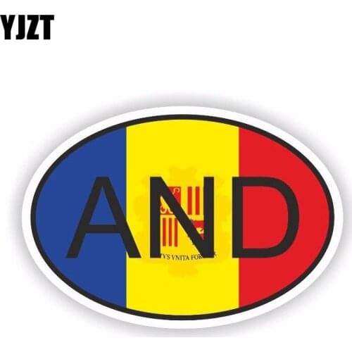 YJZT 9.9CM*6.6CM Personality Andorra AND Country Code Car Sticker Decal PVC 6-0233