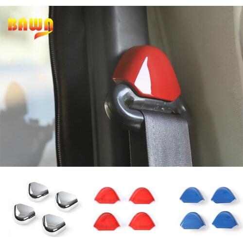 BAWA ABS Car Interior Mouldings for Wrangler TJ Seat Belt Buckle Cover Trim Decoration Sticker for Jeep Wrangler TJ 1997-2006